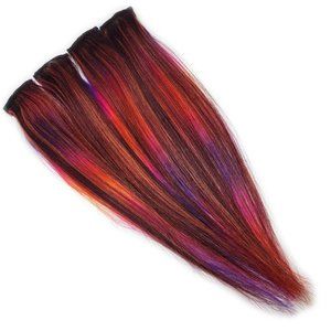 Sunset Quartz Custom Colored Human Hair Extensions - Pink Purple Orange Ombre